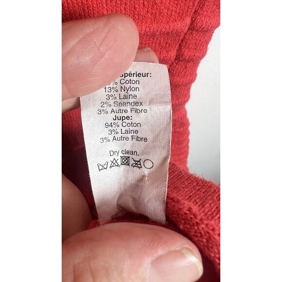 Madewell Abroad Medium Cotton & Wool Blend Sleeveless Red Fit & Flare Dress‎ - Picture 8 of 9